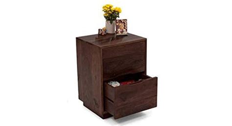 Zivanto Solid Sheesham Bedside Table | Wooden Bed Side Tables with ...
