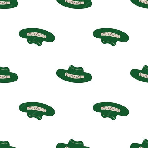 Wzór kowbojski kapelusz Nakrycie głowy na jasnym tle Motyw dzikiego ...