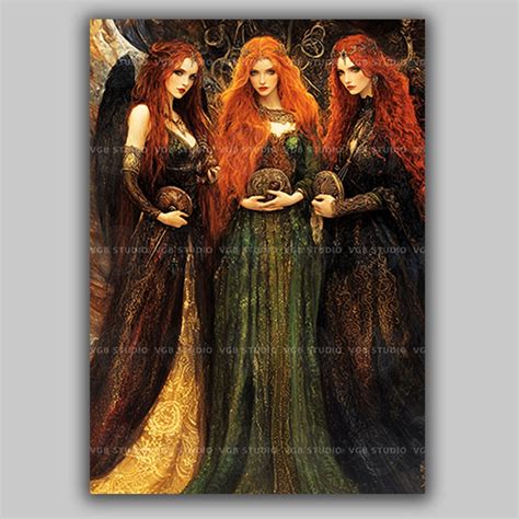 The Morrigan Badb Macha and Nemain Celtic Triple Goddess Print, Irish ...