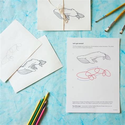 Buy Printable Mini Guidebook - Minimalist Art Whale Drawing - Line Art ...