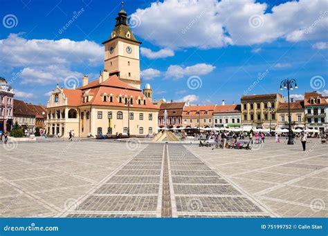 BRASOV, TRANSYLVANIA, ROMANIA. the Old City Center Called Piata Stock ...