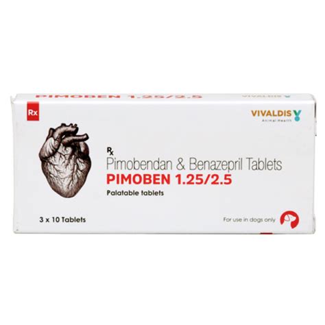 Vivaldis Pimoben 1.25/2.5mg (pimobendan & benazepril) Tablet for Dogs ...