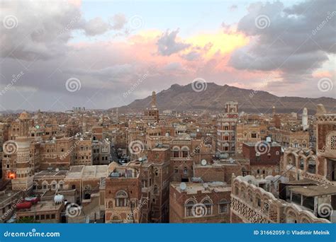 Cityscape of Sanna - Capital of Yemen Stock Image - Image of design, wall: 31662059
