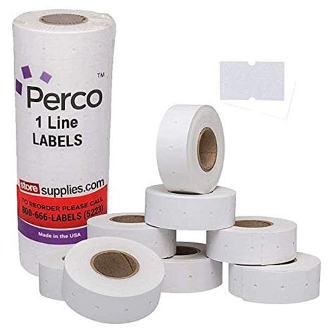 Buy Perco 1 Line White Labels - 1 Sleeve, 8,000 Blank Price and Date ...