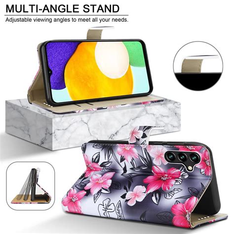 For Samsung Galaxy A04S Case, Leather Wallet Magnetic Flip Stand Phone ...