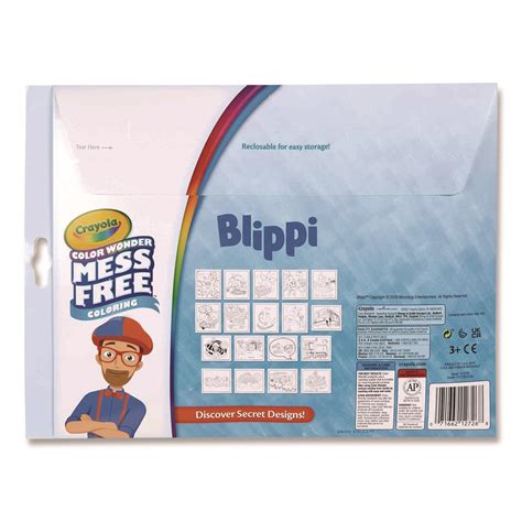 Crayola® Blippi Color Wonder Kit, (18) Coloring Pages, (5) Blippi's ...