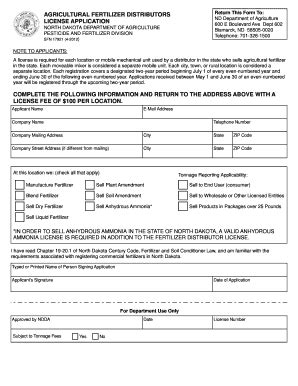 Fillable Online nd fertilizer distributor email form Fax Email Print ...