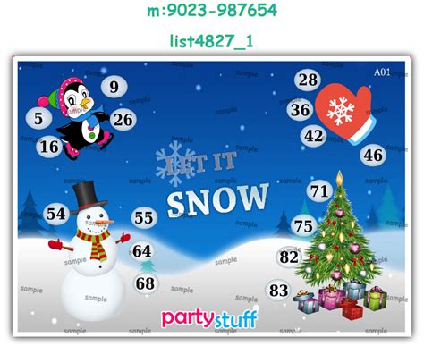 Winter theme designs in Tambola Housie, Paper Games, Activities, Props ...