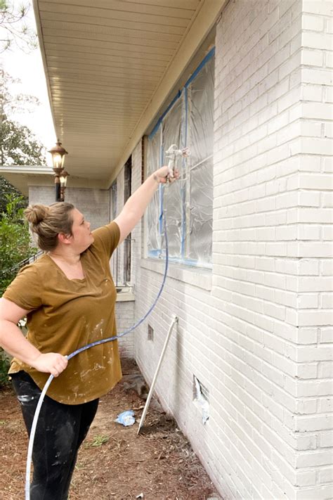 How to paint a brick house exterior before and after painting red brick ...