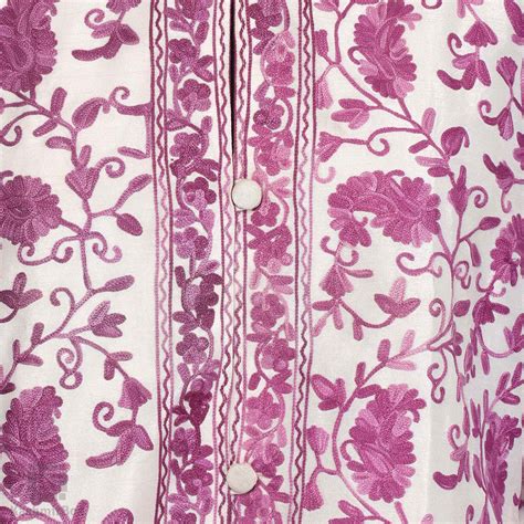 Buy Paisleyed Aari Embroidered White Silk Jacket at Best Prices ...