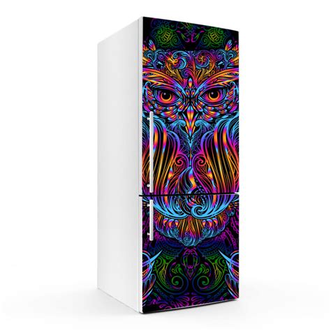 Beautiful Owl Art Self Adhesive Sticker For Refrigerator – Myindianthings