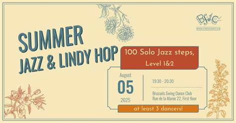 Summer Jazz&Lindy Hop: 100 Solo Jazz steps, Level 1&2, rue de la Marne ...