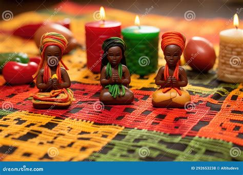Clay Figurines on a Woven Mat for Kwanzaa Stock Photo - Image of decorations, african: 292653238