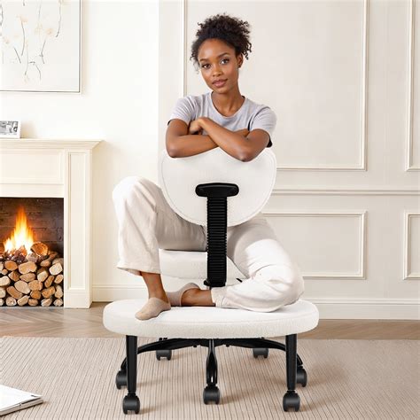 COOLHUT Cross Legged Chair, Ergonomic Adult ADHD Office Chair, Height ...