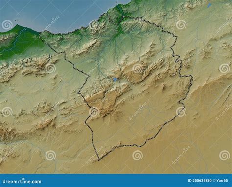 Tlemcen, Algeria. Physical. No Legend Stock Illustration - Illustration of algeria, border ...