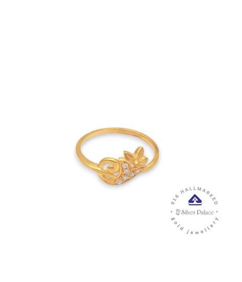 Kanche Collections Floral Design & Matt Finish 22kt Gold Ring For ...