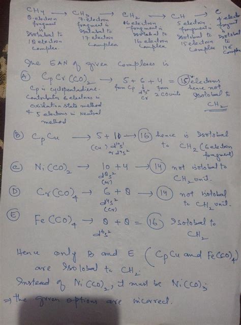 There is b and e is shows the isolobal but c is not then