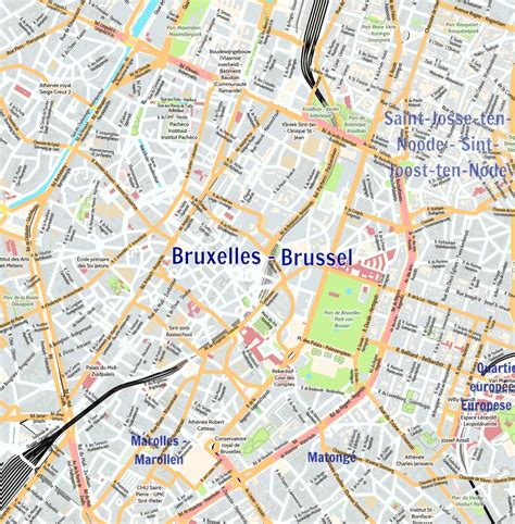 Brussels City Map Printable
