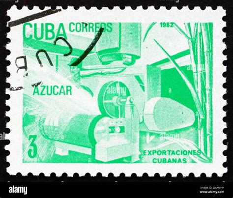 CUBA - CIRCA 1982: a stamp printed in the Cuba shows Sugar, Cuban Export, circa 1982 Stock Photo ...