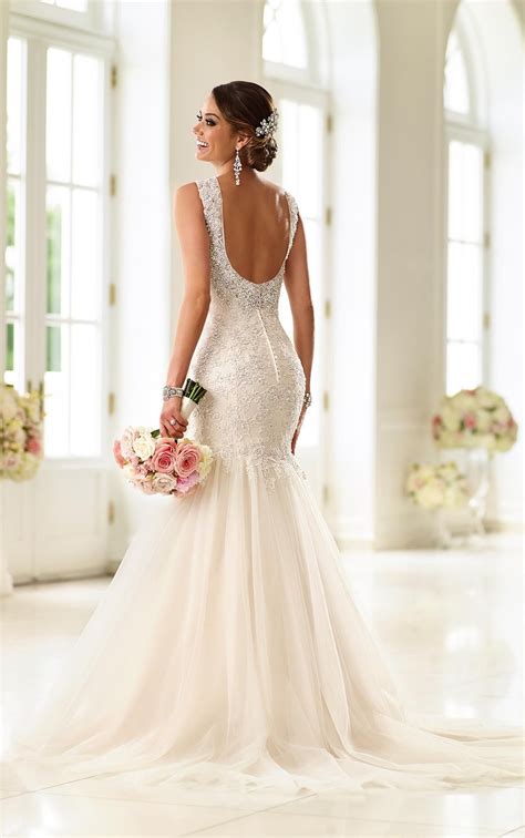 Simple Sheath Wedding Dresses 2016 Fit And Flare Wedding Dresses By Stella York Sweetheart ...