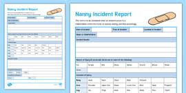 Australian Nanny Daily Report Editable Proforma-Australia
