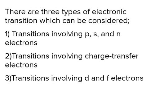 Electronic transition in organic molecules in majority of cases involve ...