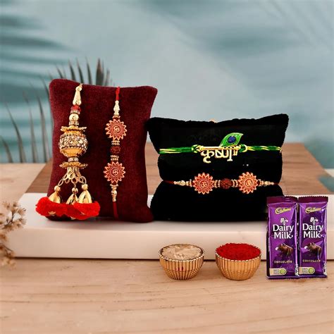 CraftVatika Rakhi for Brother Bhabhi Kids with Chocolate Gifts Combo ...