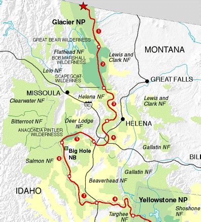Map of Yellowstone National Park and Surrounding Area