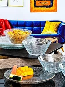 Buy Goodhomes Glass Snack Set (4pcs Bowl & 4pcs Starter Plate) Online ...