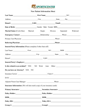 Fillable Online Patient Forms - AZ SportsCenter Fax Email Print - pdfFiller