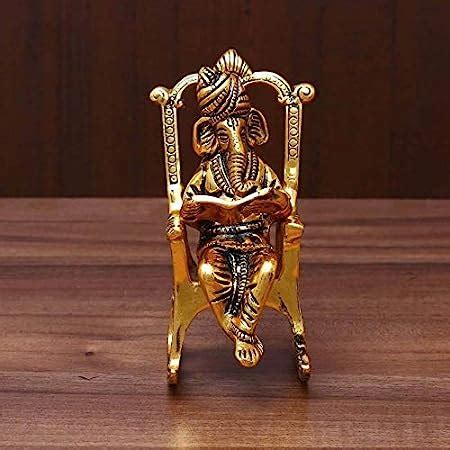 Buy AC ANAND CRAFTS Aluminium Handcrafted Ganpati Sitting on Chair Idol ...
