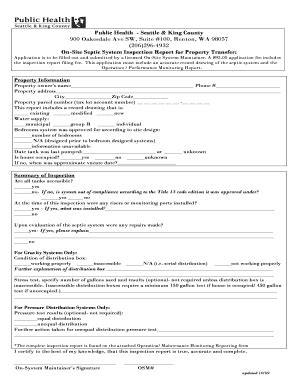 Fillable Online kingcounty On-Site Septic System inspection Report ...