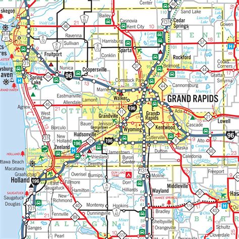 Michigan State Highway Road Map