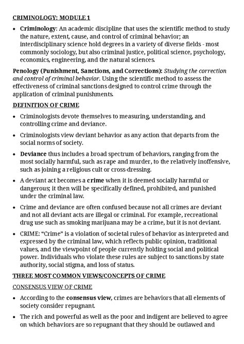 Criminal psychology notes first module sixth semester university of ...