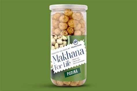 Phutela Foods Roasted Makhana Jar (Pudina), Crispy & Healthy 130g (Pack ...
