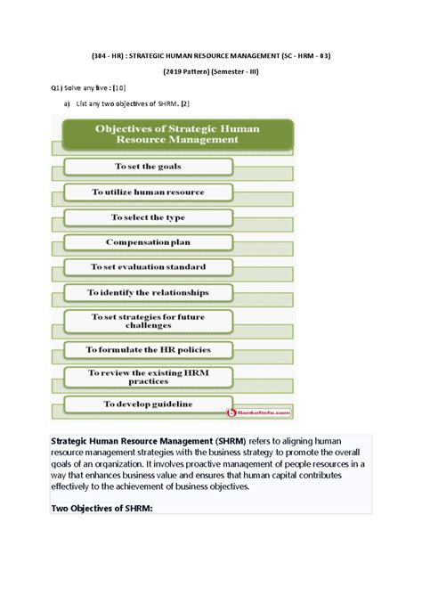 SHRM Solved Paper - (304 - HR) : STRATEGIC HUMAN RESOURCE MANAGEMENT ...