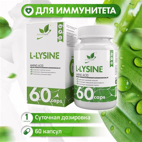 L-Лизин 650 мг, 60 капсул → NaturalSupp ᐈ Купить в Казахстане | Алматы ...