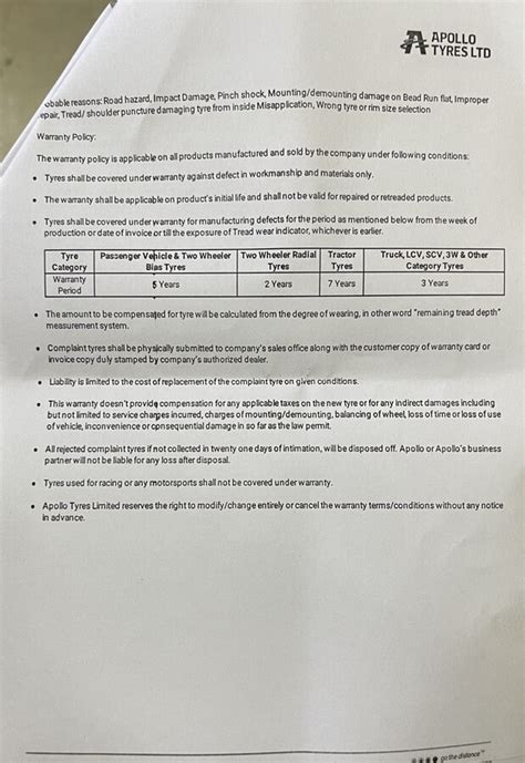 [Resolved] Apollo Tyres — Tyre Bubble in 1 year and 10 months old ...