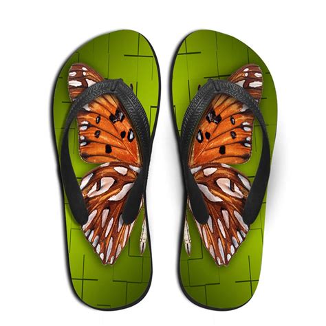 LedBack Women's LeBack Butterfly Printing Flip Flop House Shoes ...