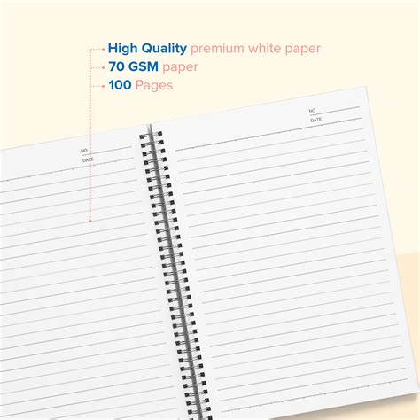 Premium Notebook - Spiral-Bound, Lightweight, Vibrant Colours (100 Pag ...