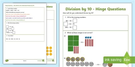 👉 KS2 Division Hinge Questions (teacher made) - Twinkl