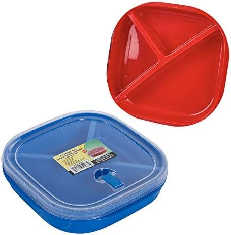 Buy (Set of 3) Square Microwave Food Storage Tray Containers - 3 ...