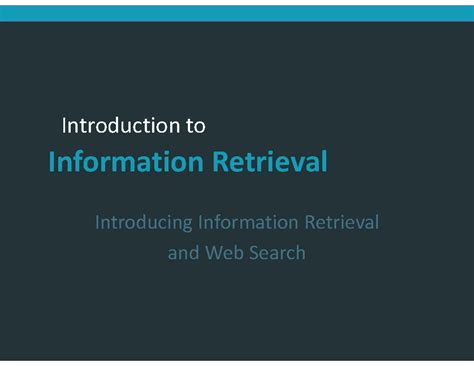 Introduction to Information Retrieval (IR) - Chapter 1 Notes - Studocu