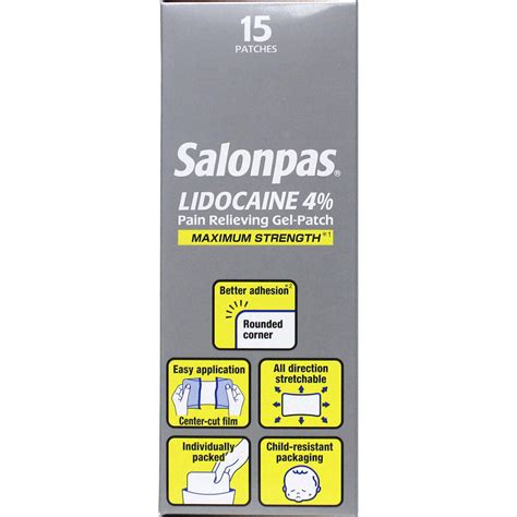 Salonpas Lidocaine Pain-Relieving Gel-Patch, 15 ct. – Openbax