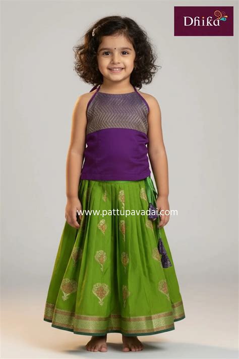 Kids Violet Soft Silk Pattu Pavadai | Newborn and Toddler Ethnic Wear ...