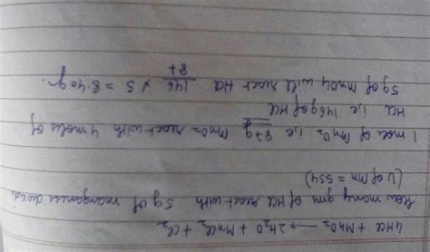 5. Chlorine is prepared in the laboratory by treating Manganese dioxide ...