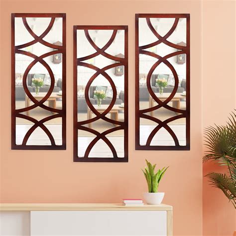 Buy Timberly Wall Mirror Decor Panel Wooden Hanging Jharokha ...