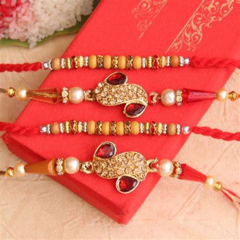 Send Fascinating set of 4 Rakhis Online | Rakhibazaar.com