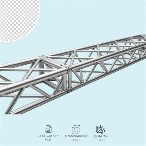 Metallic stage truss section with transparent background | Premium PSD