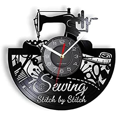 Buy Silent Wall Clock Non Ticking 12 Inch Stitch by Stitch Sewing ...